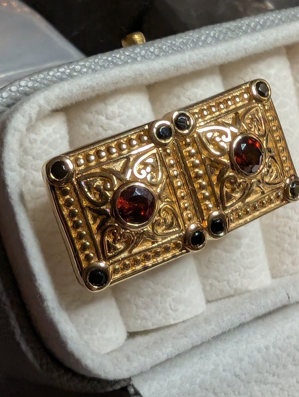 Garnet And Black Spinel Cufflinks